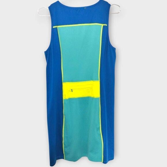 Title Nine Womens Dress Sz Medium‎ Blue Colorblock Sleeveless Sports Casual Golf - Picture 2 of 10